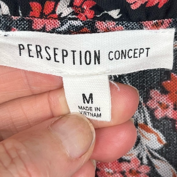 PERSEPTION CONCEPT Floral Blouse Top Ditzy Print Medium - Picture 5 of 16